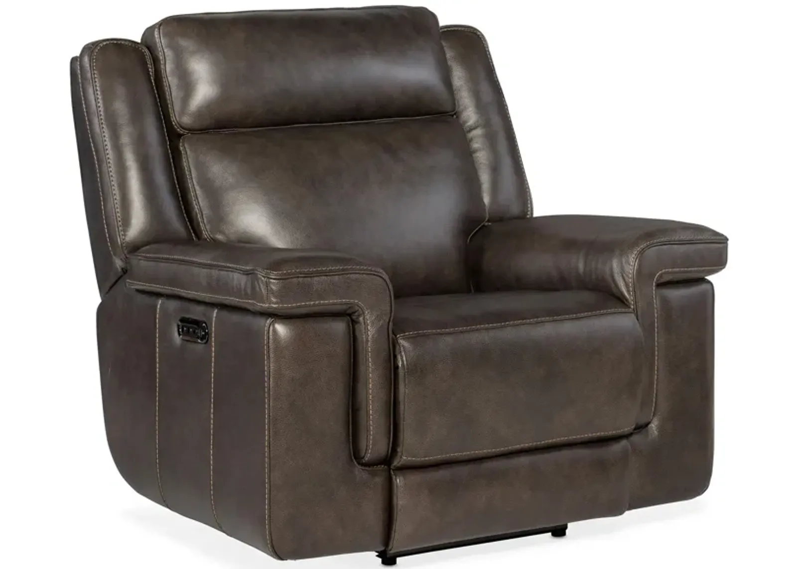 Montel Lay Flat Power Recliner with Power Headrest & Lumbar in Cosmos Cocao by Hooker Furniture