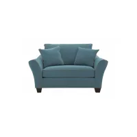 Briarwood Chair-and-a-Half in Suede So Soft Indigo/Mineral by H.M. Richards