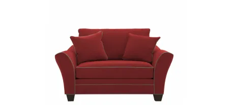 Briarwood Chair-and-a-Half in Suede So Soft Cardinal/Mineral by H.M. Richards