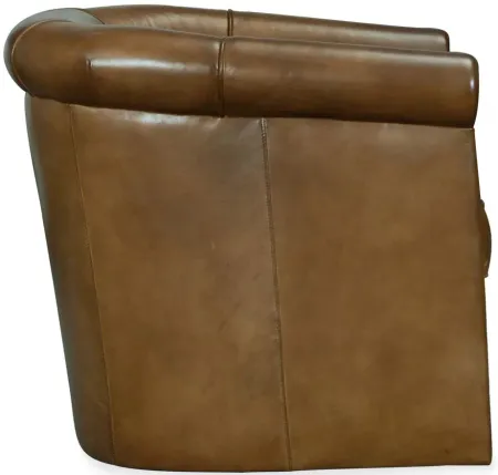 Axton Swivel Club Chair in Brown by Hooker Furniture