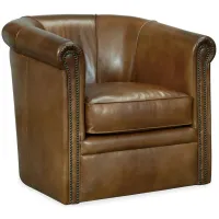 Axton Swivel Club Chair in Brown by Hooker Furniture
