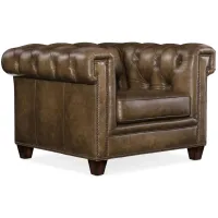 Chester Tufted Stationary Chair in Brown by Hooker Furniture