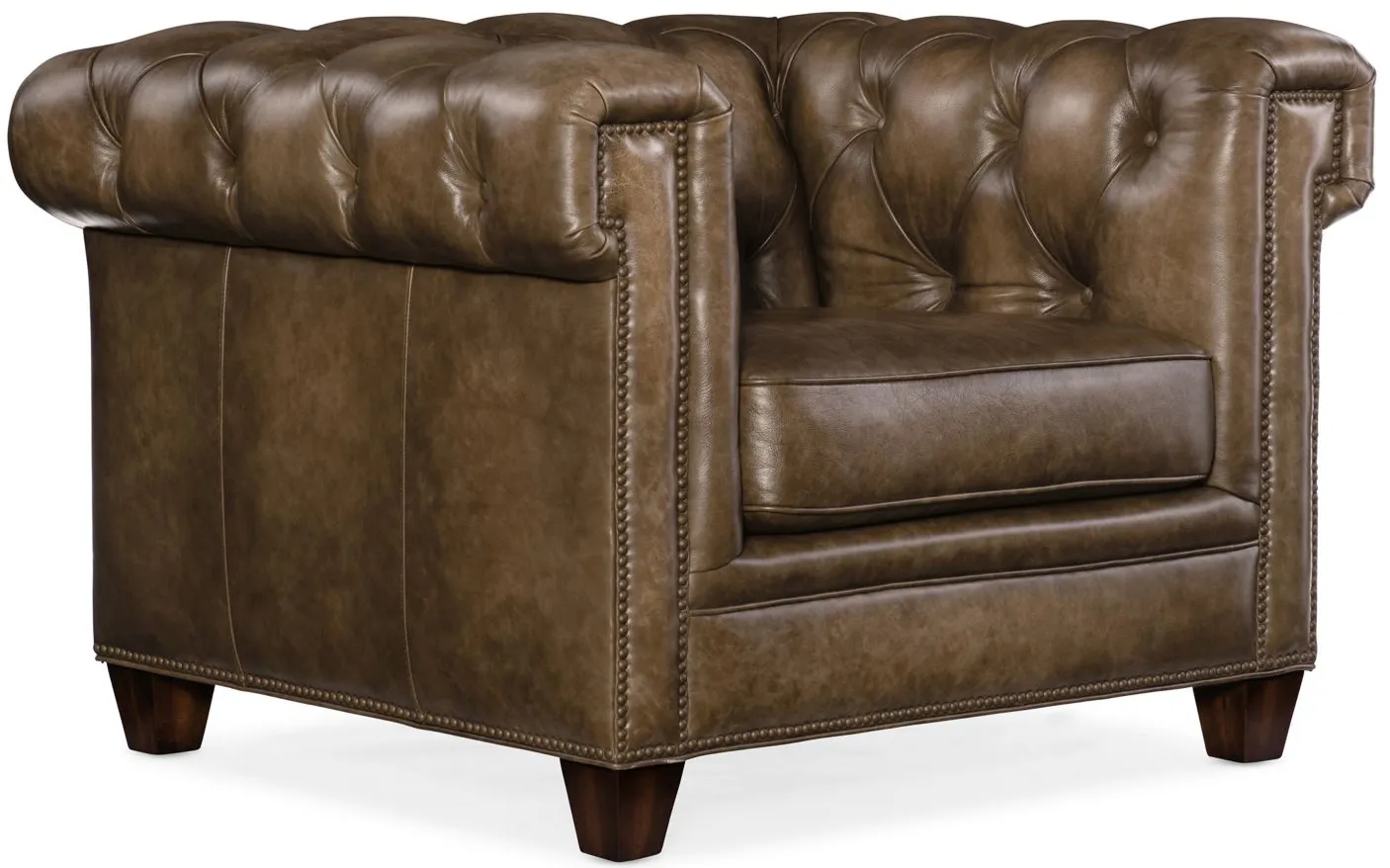 Chester Tufted Stationary Chair in Brown by Hooker Furniture