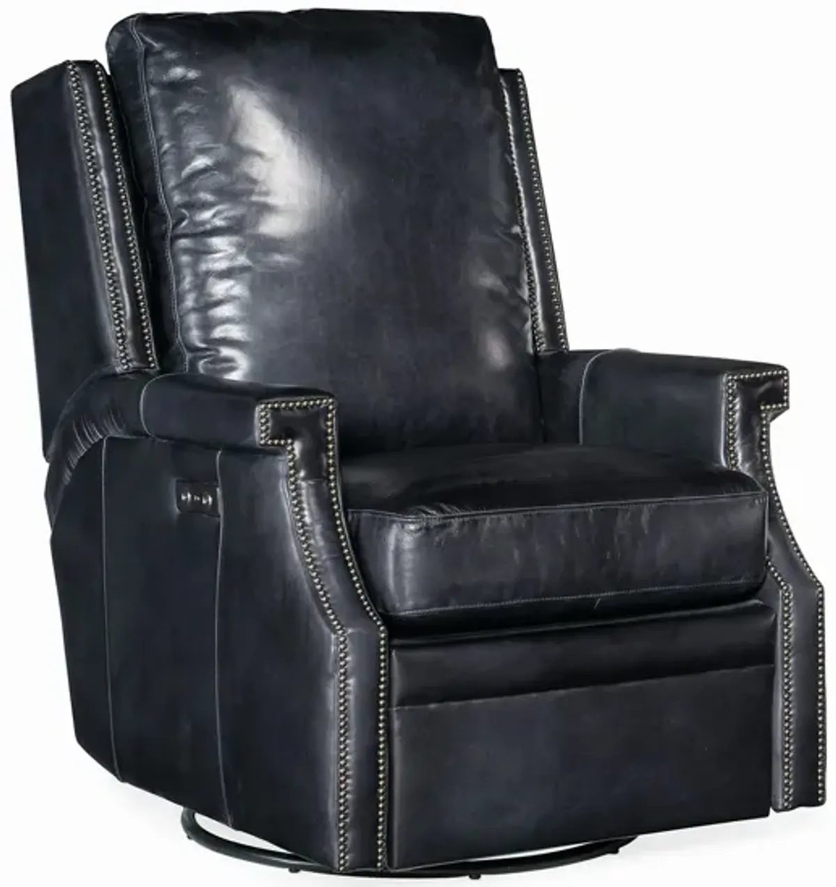 Collin Power Swivel Glider Recliner in Blue by Hooker Furniture