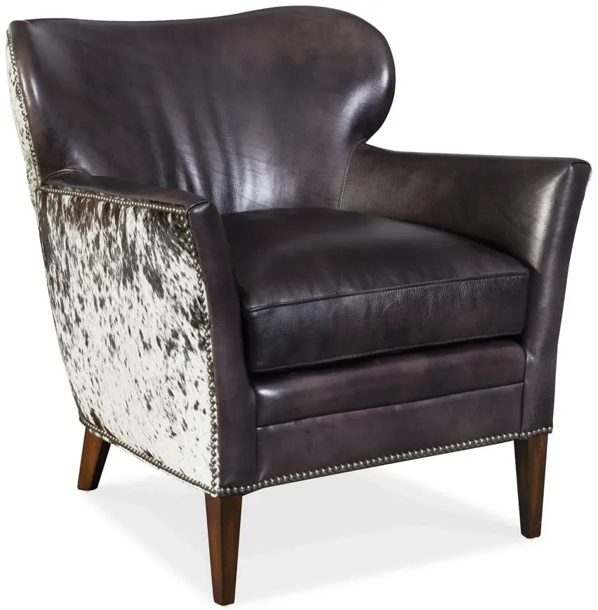 Kato Leather Club Chair in Black by Hooker Furniture