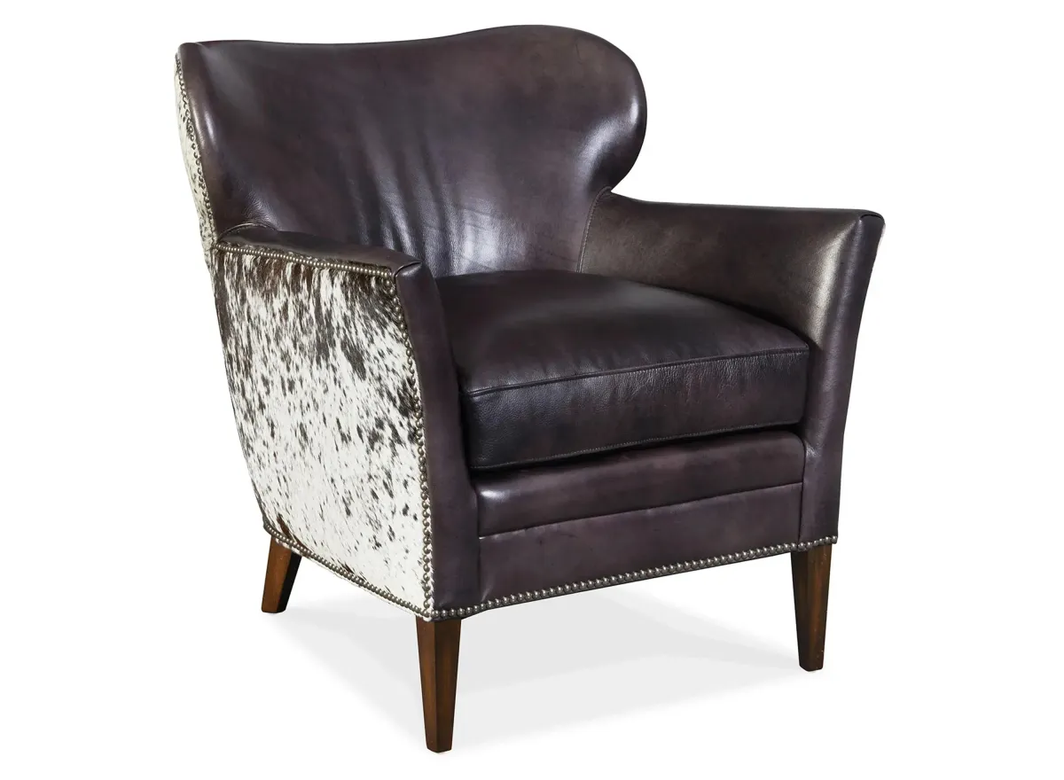 Kato Leather Club Chair in Black by Hooker Furniture