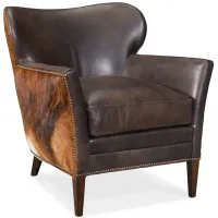 Kato Leather Club Chair in Brown by Hooker Furniture