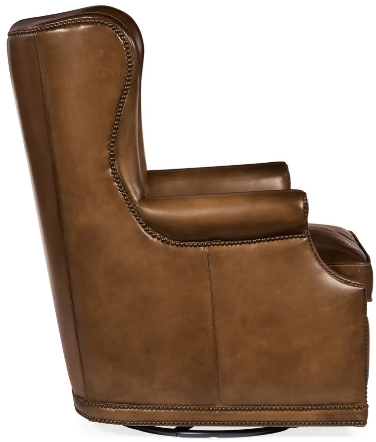 Maya Swivel Club Chair in Brown by Hooker Furniture