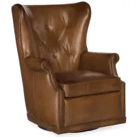 Maya Swivel Club Chair in Brown by Hooker Furniture