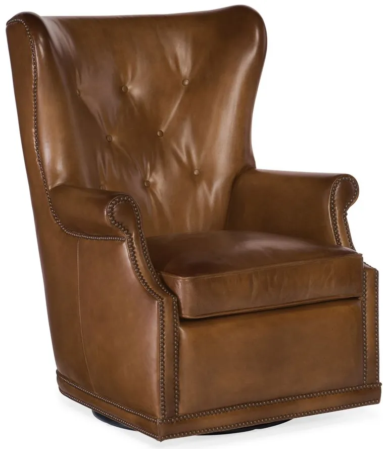 Maya Swivel Club Chair in Brown by Hooker Furniture