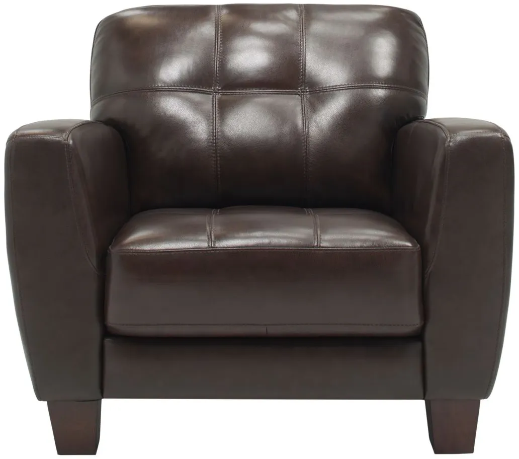 Gino Leather Chair in Classico Dark Brown by Bellanest