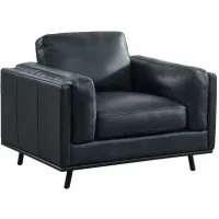 Milano Chair in Frontier Charcoal by GTR Leather Inc