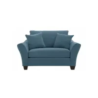 Briarwood Chair-and-a-Half in Suede So Soft Indigo by H.M. Richards