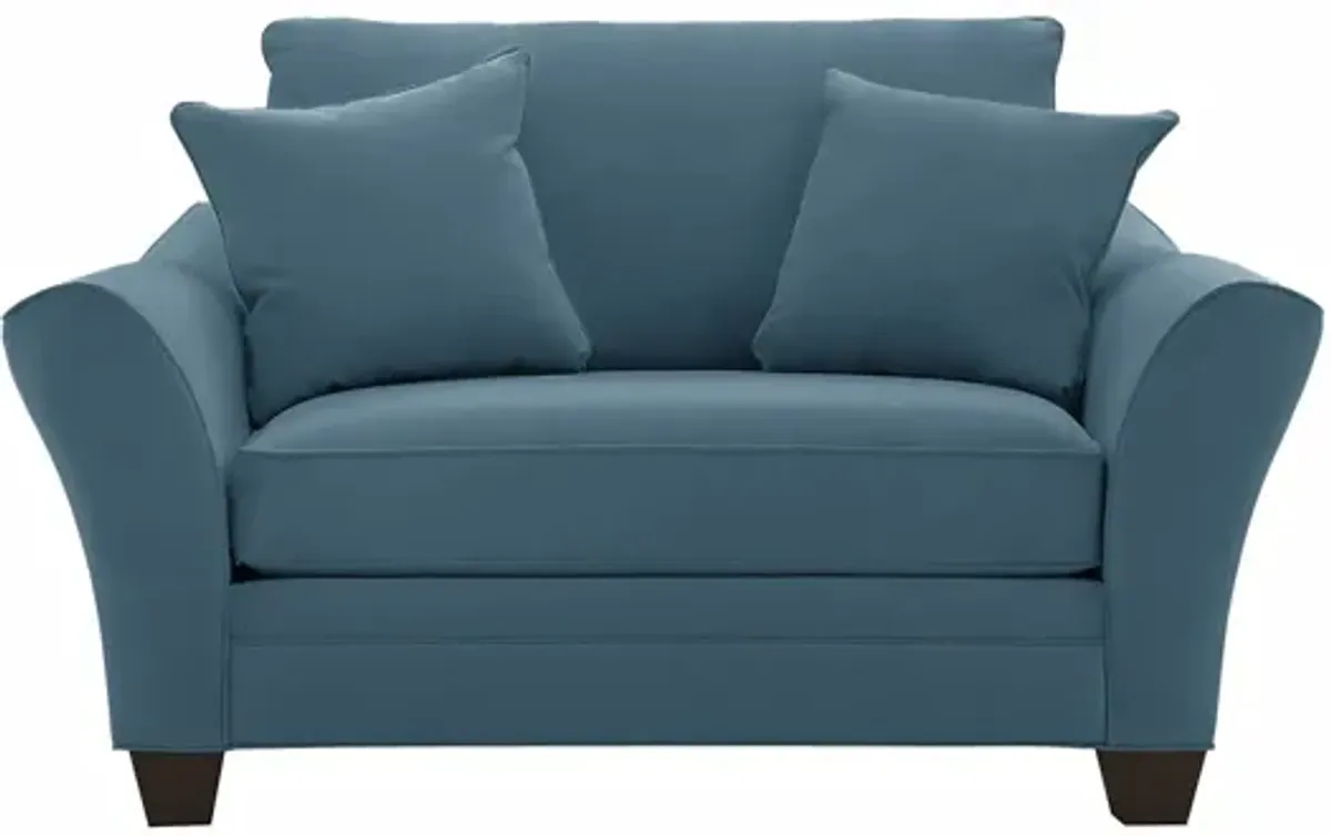 Briarwood Chair-and-a-Half in Suede So Soft Indigo by H.M. Richards