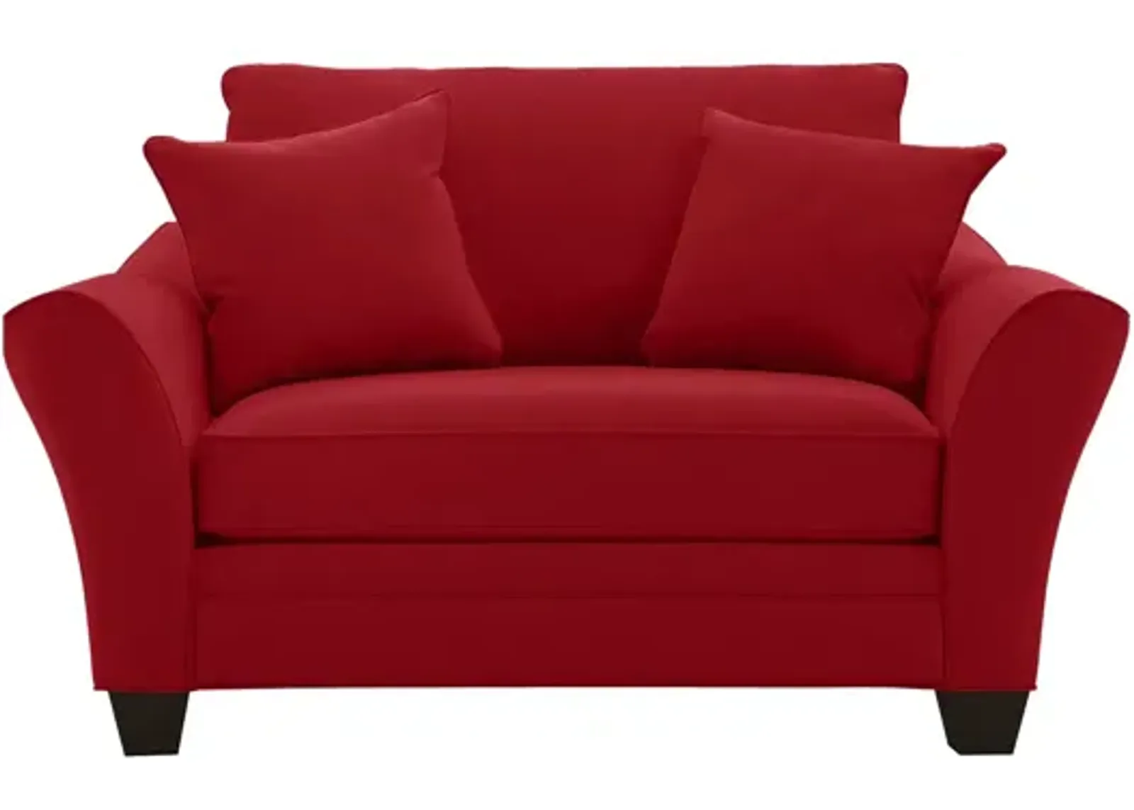 Briarwood Chair-and-a-Half in Suede So Soft Cardinal by H.M. Richards