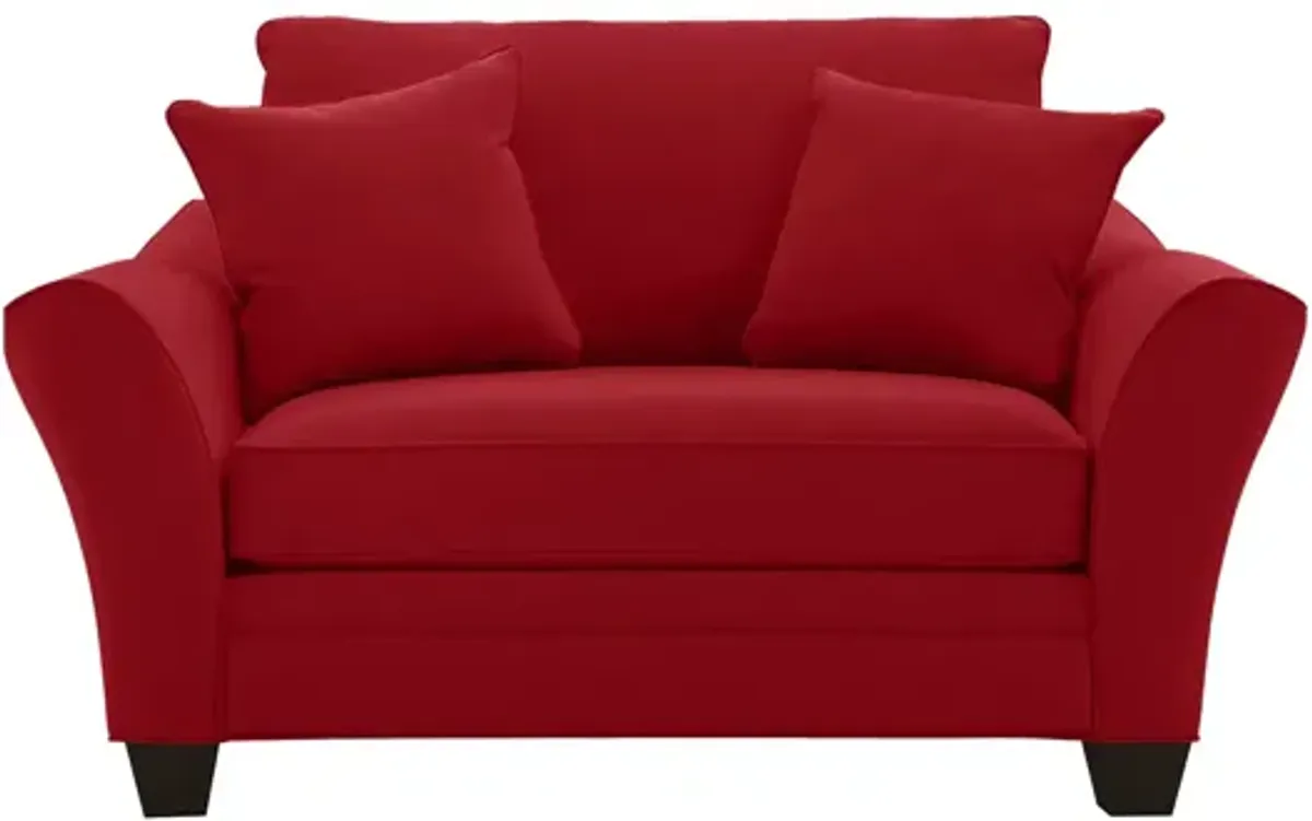 Briarwood Chair-and-a-Half in Suede So Soft Cardinal by H.M. Richards