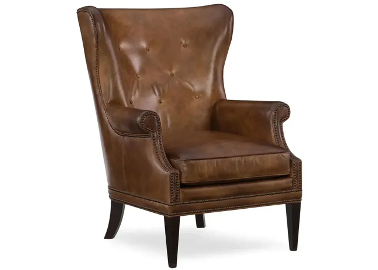 Maya Wing Club Chair in Brown by Hooker Furniture