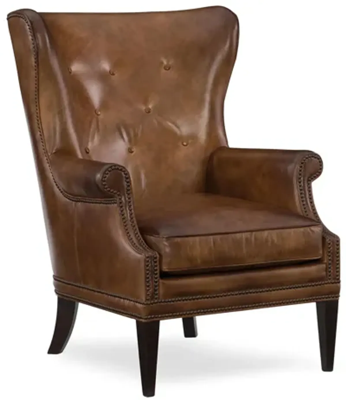 Maya Wing Club Chair in Brown by Hooker Furniture