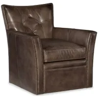 Conner Swivel Club Chair in Brown by Hooker Furniture