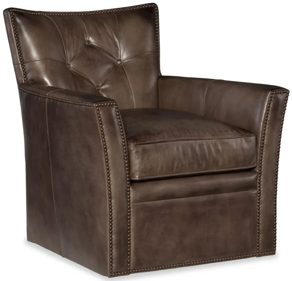 Conner Swivel Club Chair in Brown by Hooker Furniture