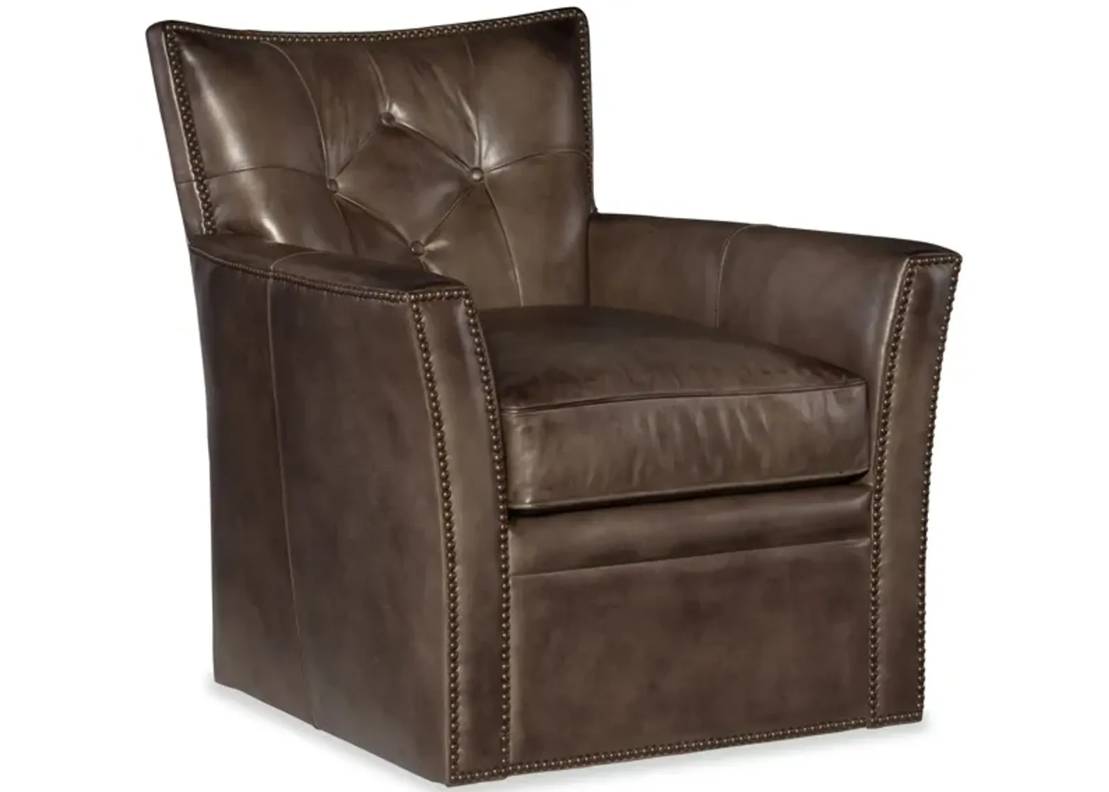 Conner Swivel Club Chair in Brown by Hooker Furniture