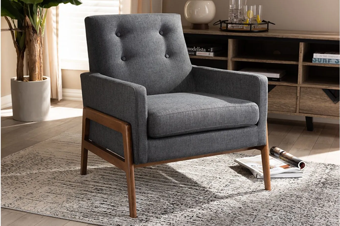 Perris Lounge Chair in Dark gray by Wholesale Interiors