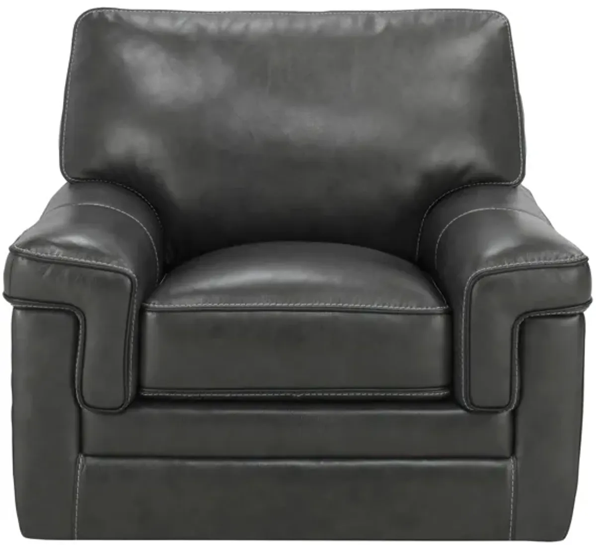 Colton Leather Swivel Chair in Gray by Bellanest