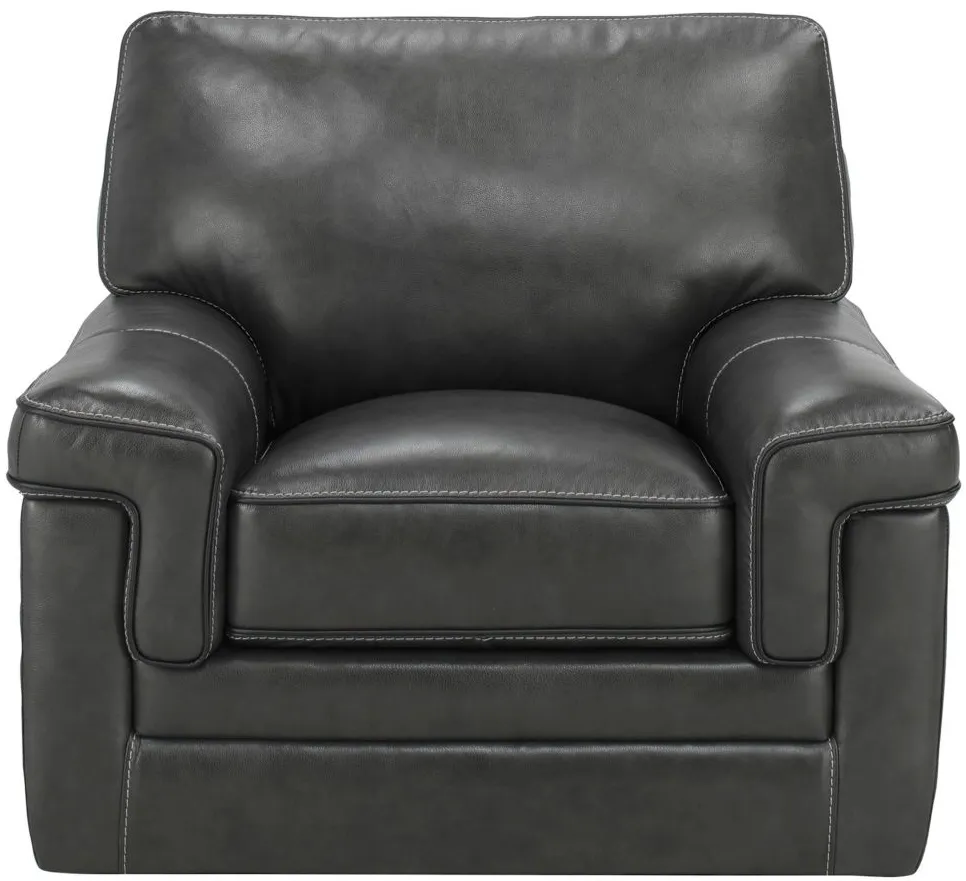 Colton Leather Swivel Chair in Gray by Bellanest