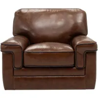 Colton Leather Swivel Chair in Brown by Bellanest