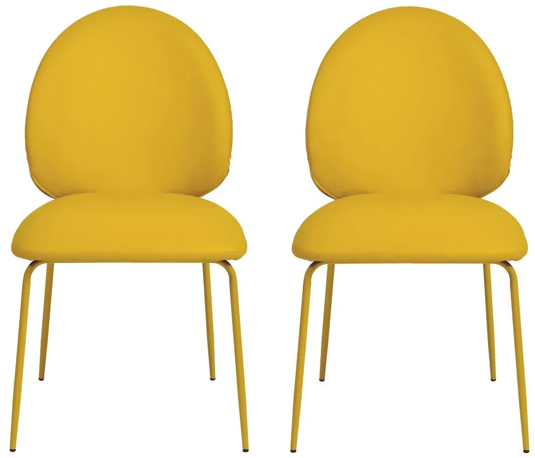 Lauren Kitchen Chairs - Set of 2 in Yellow by Tov Furniture