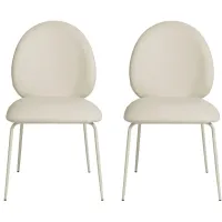 Lauren Kitchen Chairs - Set of 2 in Cream by Tov Furniture