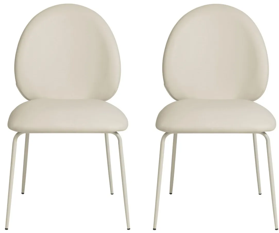 Lauren Kitchen Chairs - Set of 2 in Cream by Tov Furniture