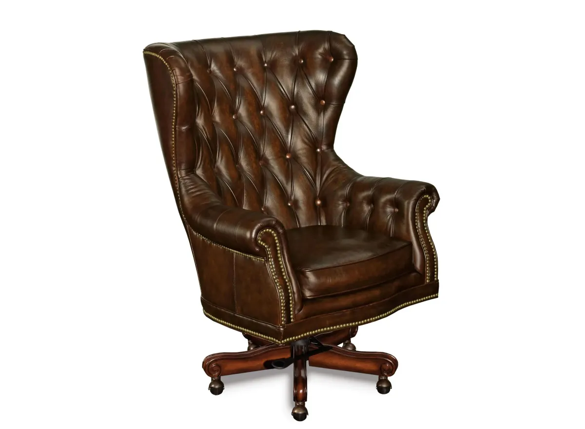 Erin Executive Swivel Tilt Chair in Brown by Hooker Furniture