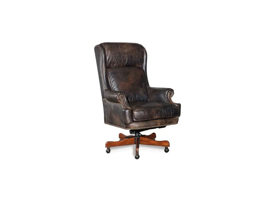 Tucker Executive Swivel Tilt Chair in Brown by Hooker Furniture