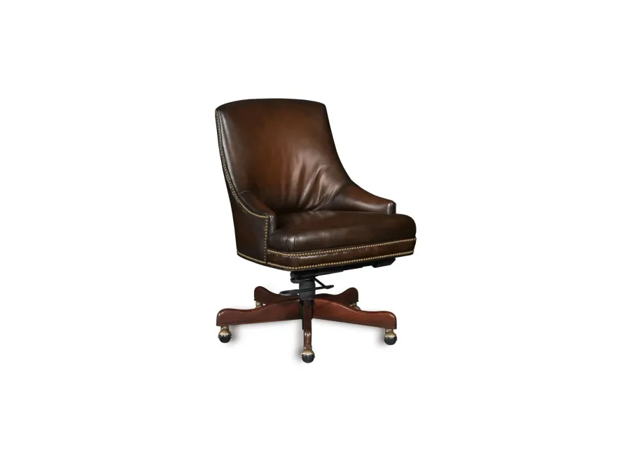 Heidi Executive Swivel Tilt Chair in Brown by Hooker Furniture