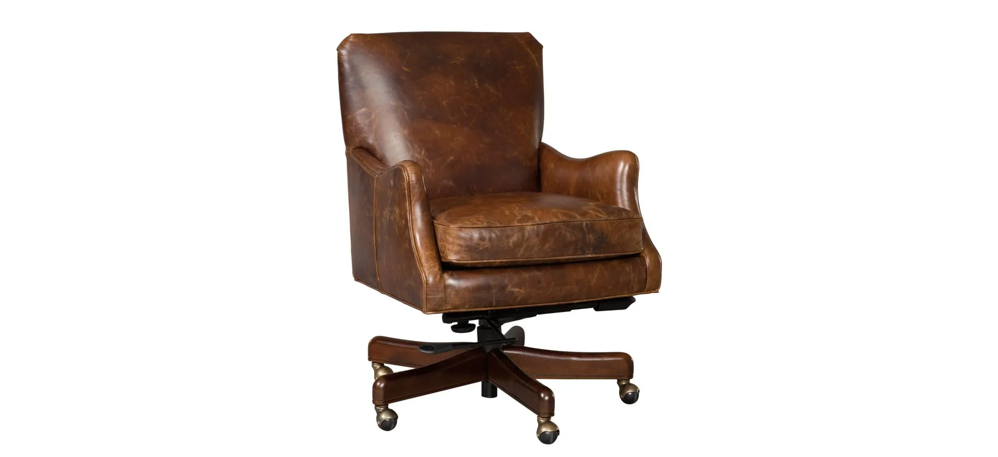 Barker Executive Swivel Tilt Chair in Brown by Hooker Furniture