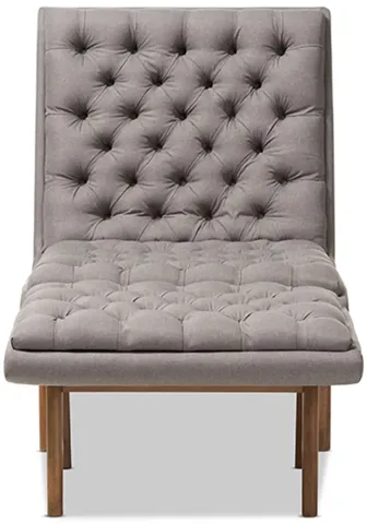 Annetha Chair and Ottoman Set in gray by Wholesale Interiors