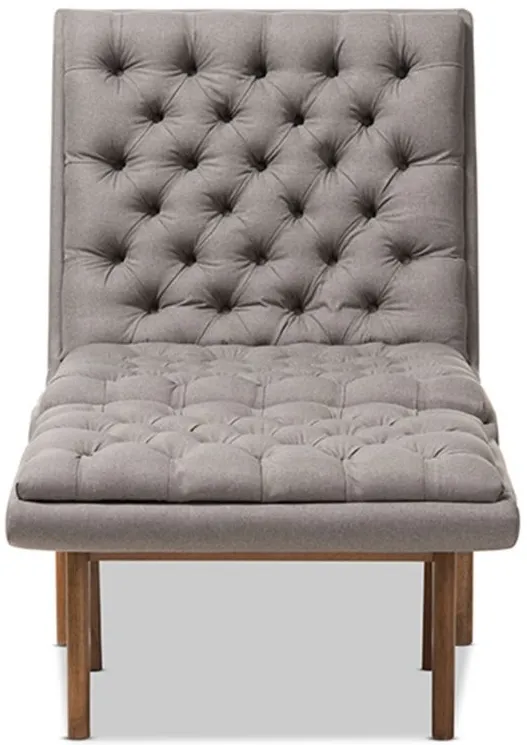 Annetha Chair and Ottoman Set in gray by Wholesale Interiors
