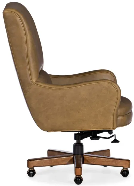 Dayton Executive Swivel Tilt Chair in Brown by Hooker Furniture