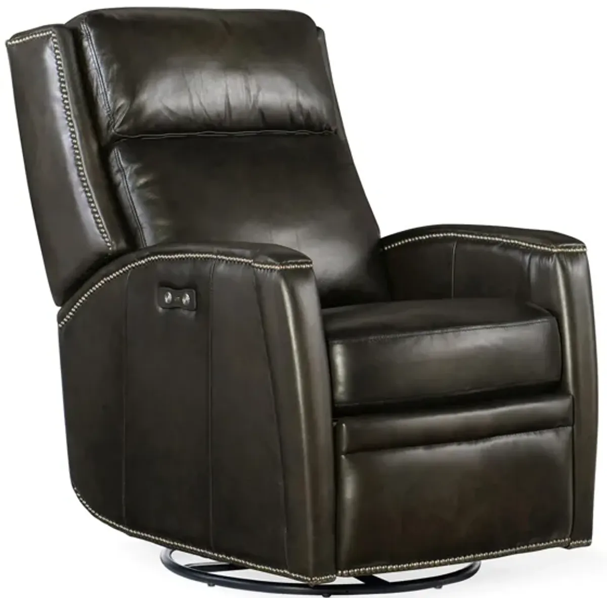 Declan Power Swivel Glider Recliner in Brown by Hooker Furniture