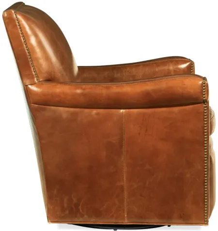 Jilian Swivel Club Chair in Brown by Hooker Furniture