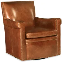 Jilian Swivel Club Chair in Brown by Hooker Furniture