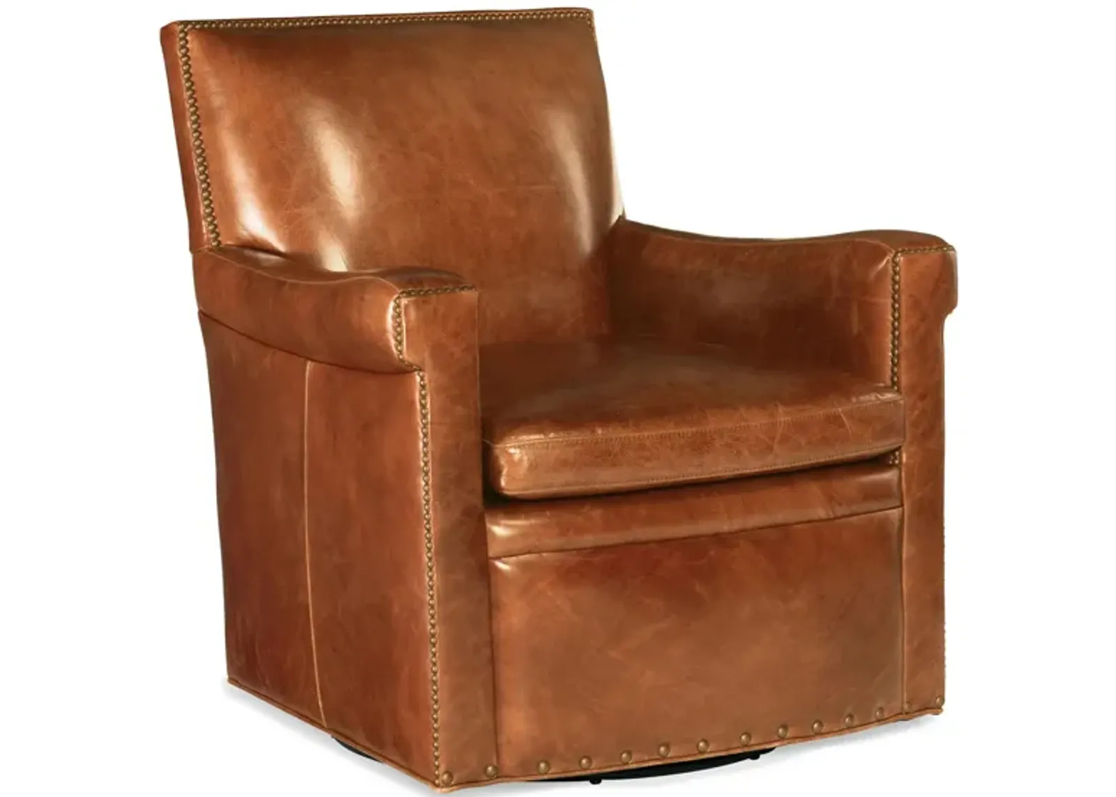 Jilian Swivel Club Chair in Brown by Hooker Furniture