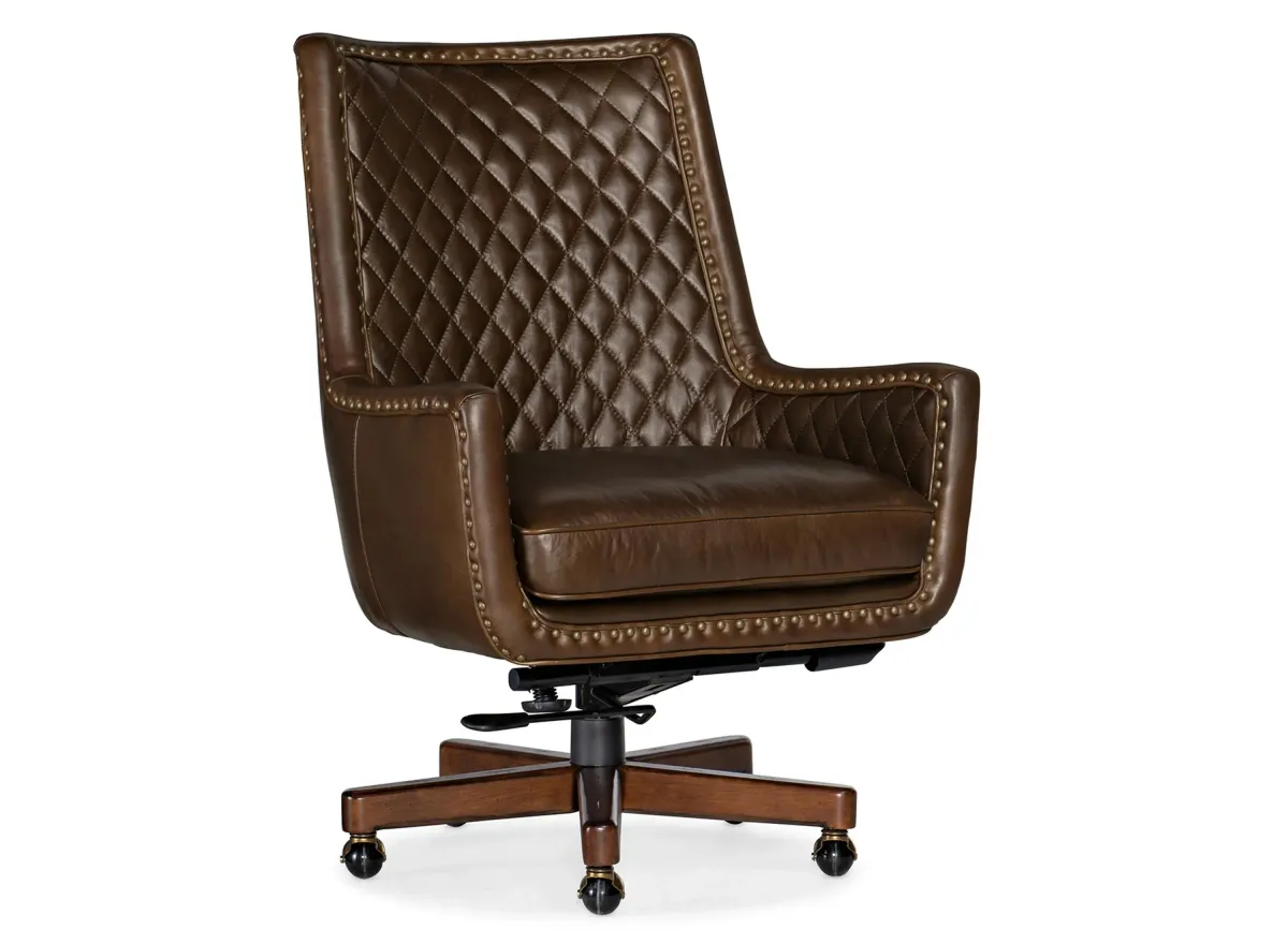 Kent Executive Swivel Tilt Chair in Brown by Hooker Furniture