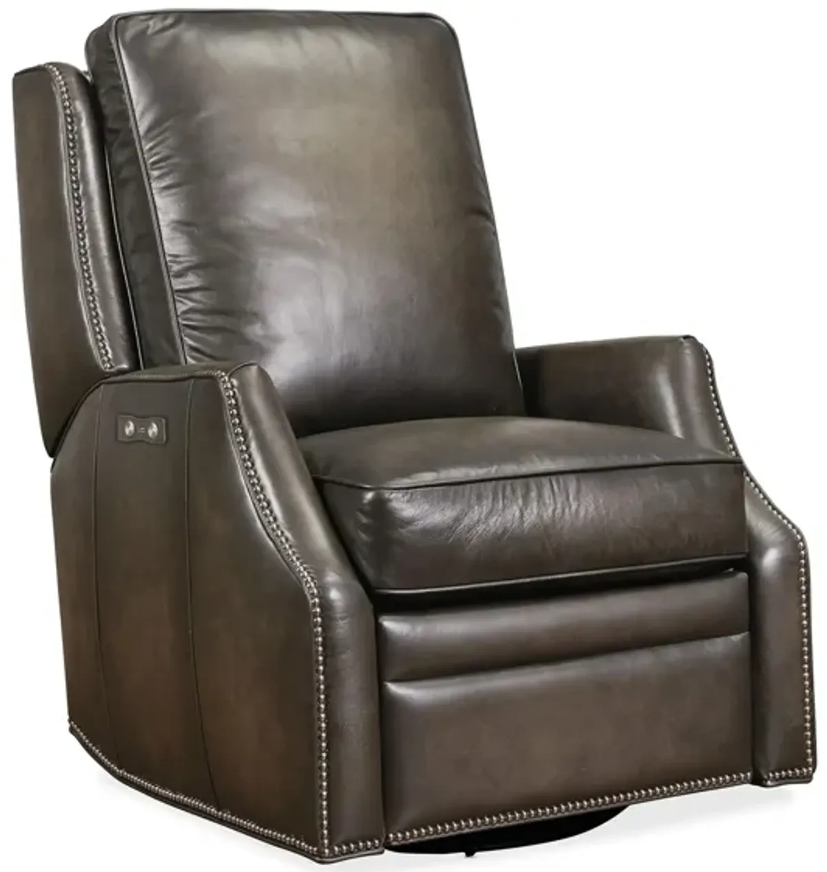 Kerley Power Swivel Glider Recliner in Grey by Hooker Furniture