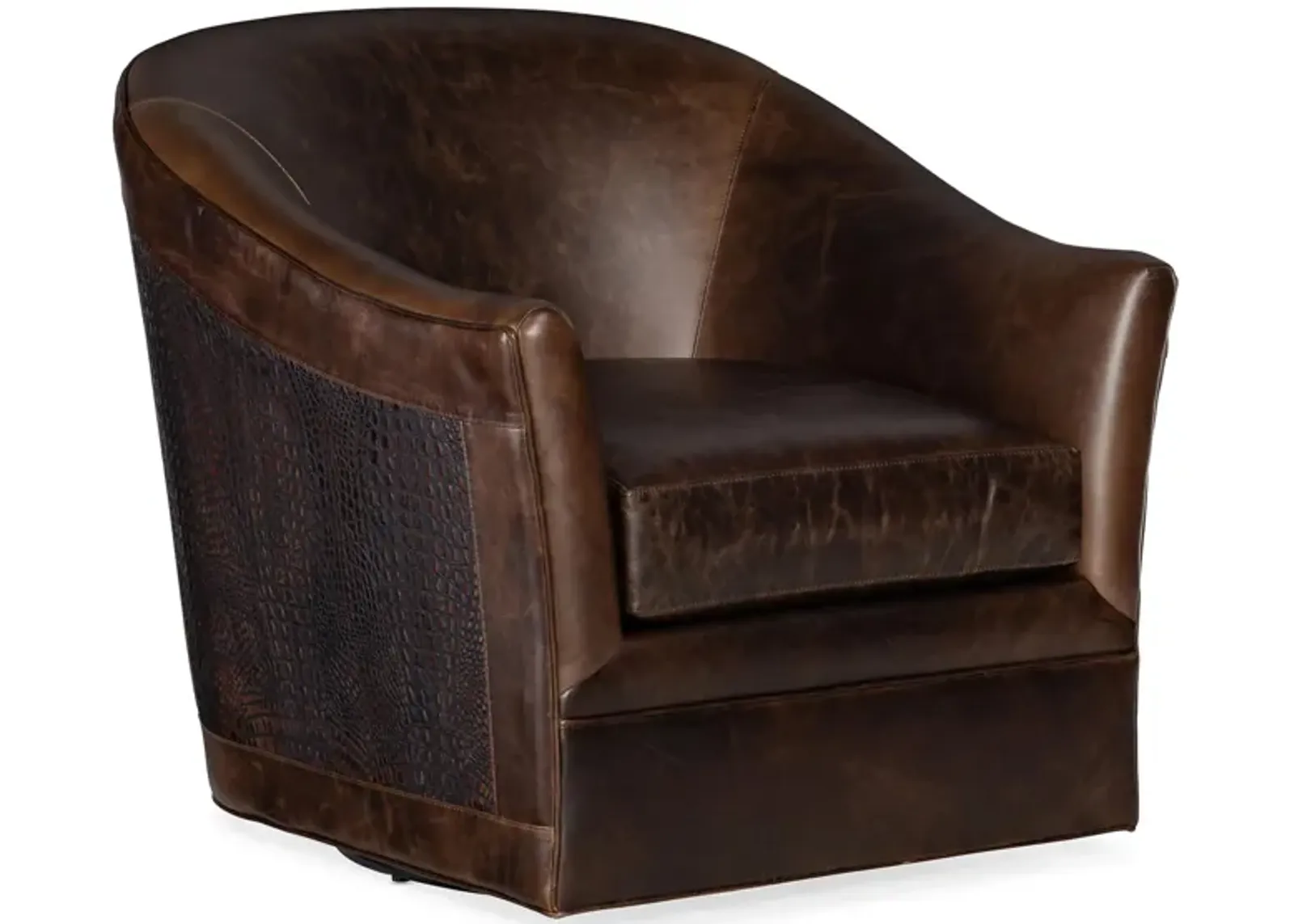 Morrison Swivel Club Chair in Brown by Hooker Furniture