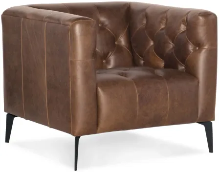 Nicolla Leather Stationary Chair in Brown by Hooker Furniture