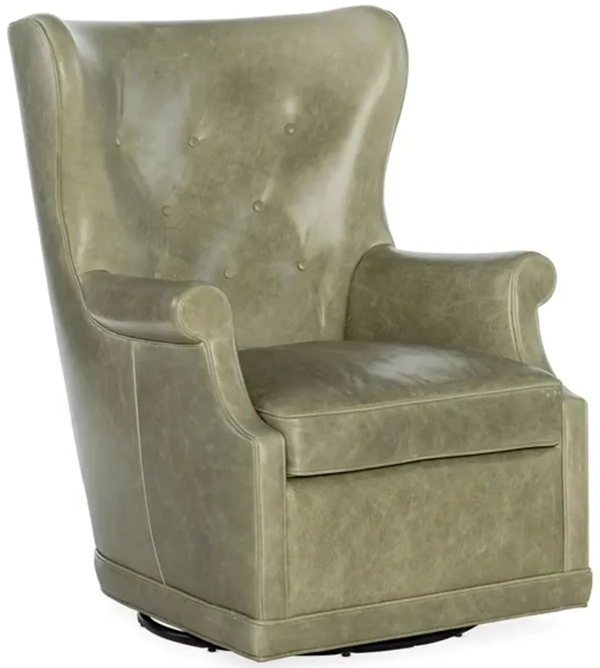 Mai Wing Swivel Club Chair in Bellaire Tranquil Sage by Hooker Furniture