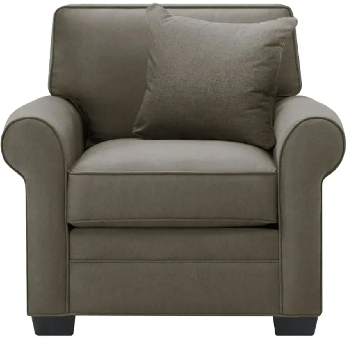 Glendora Chair in Suede So Soft Graystone by H.M. Richards