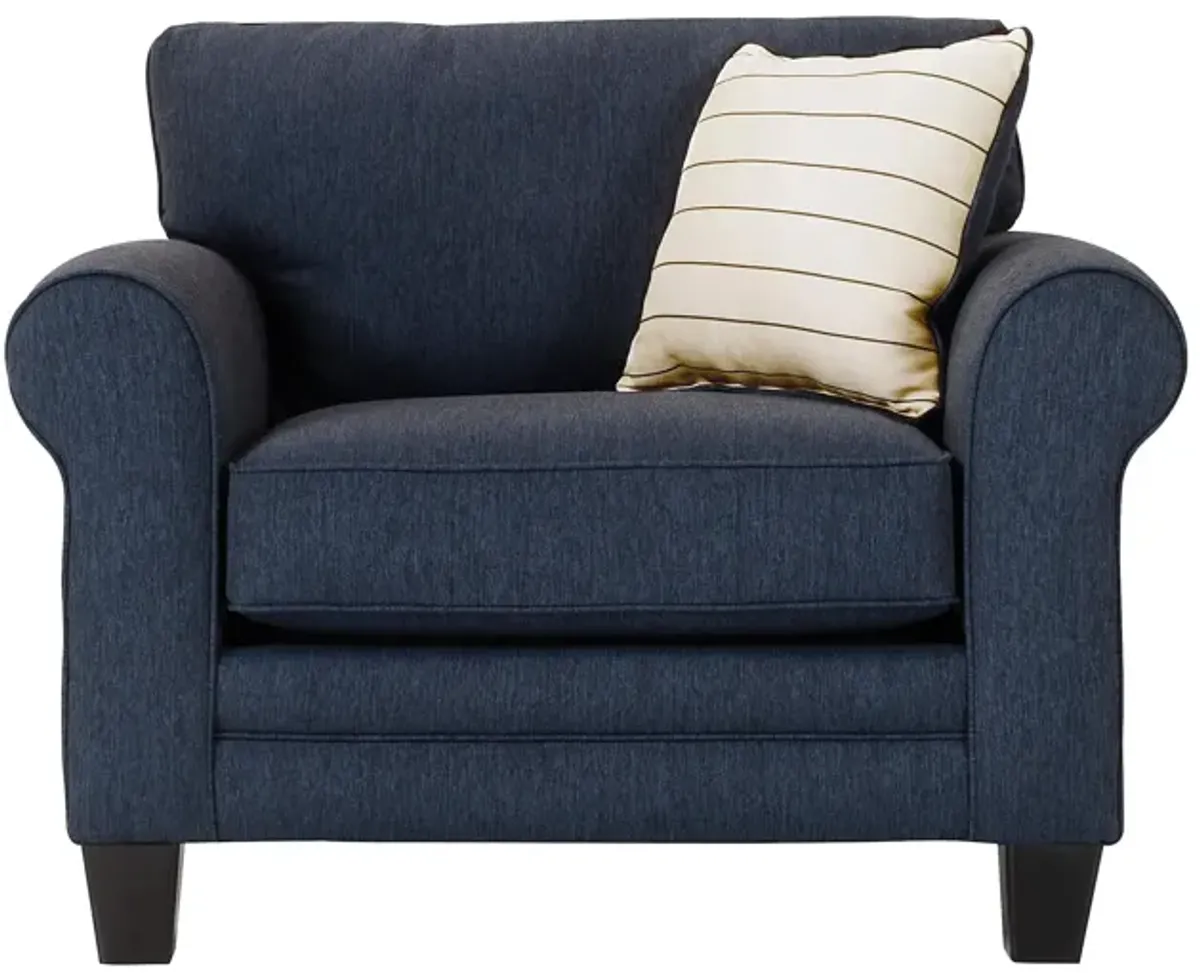 McKinley Chair-and-a-Half in Navy by Fusion Furniture